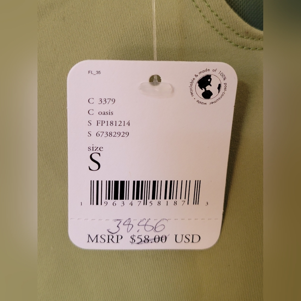 NWT Free People Intimately Keep It Sleek V-neck Bodysuit Oasis Green Size Small - Picture 6 of 11